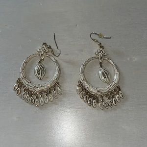 Vintage White and Gold Earrings